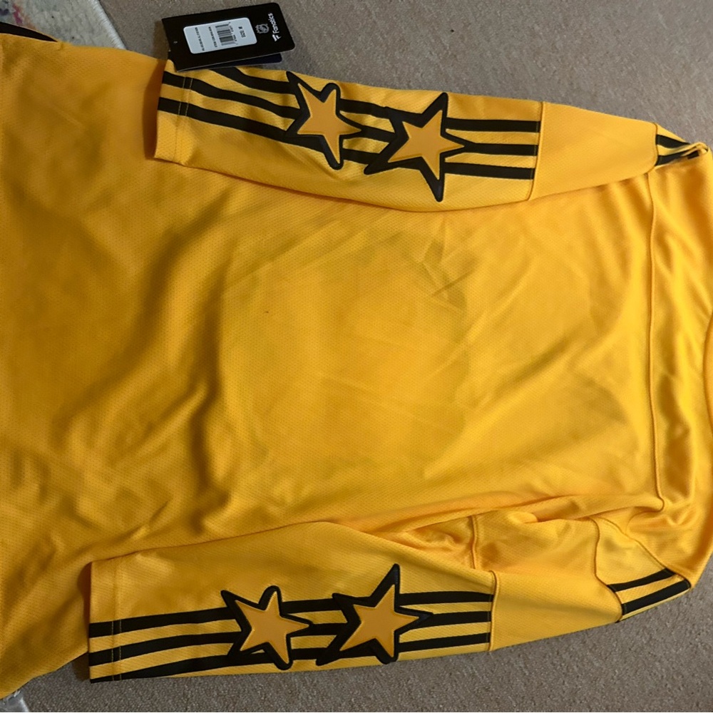 Drew Justin Bieber NHL Gold and Black Star Emblem Hockey Jersey - Picture 3 of 4